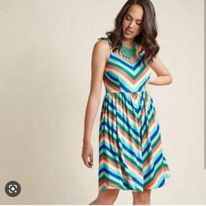 Modcloth My Sunday Zest Rainbow Dress XL
